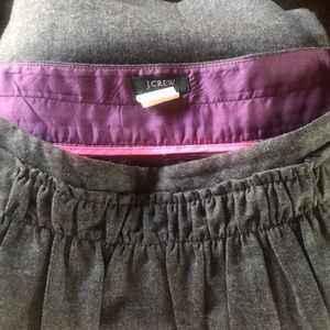 J.Crew Pleated Wool Skirt w Front Side Pockets